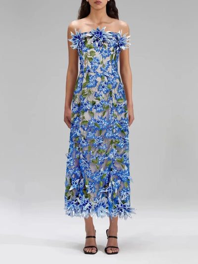 Seraphina Floral Appliqué Midi Dress