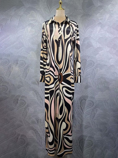Serena Abstract Shirt Maxi Dress