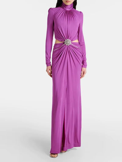 Serena Beaded High Neck Maxi Dress