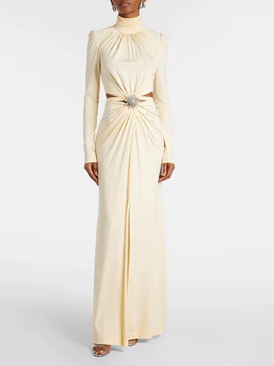 Serena Beaded High Neck Maxi Dress