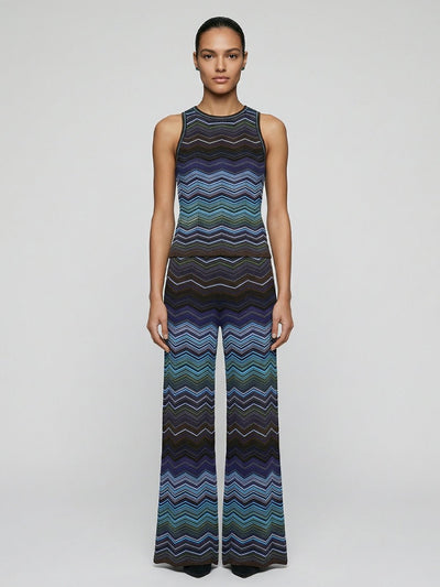 Serena Chevron Wide-Leg Pants Set