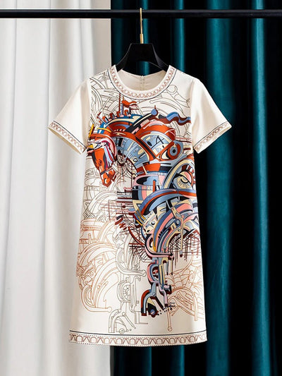 Serena Equestrian Graphic Mini Dress