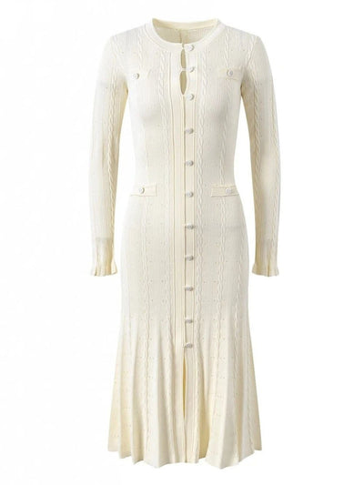 Serenity Buttoned Pleated Midi Dress