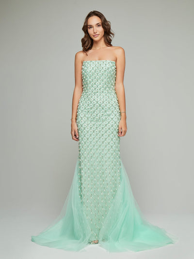 Shareen Bandeau Pearl Beaded Gown
