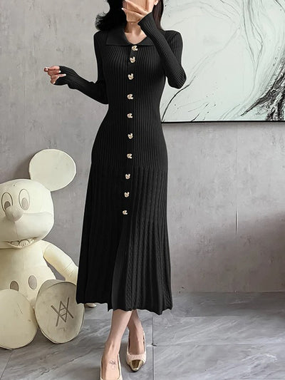 Sofia Hollow Out Slim Midi Sweater