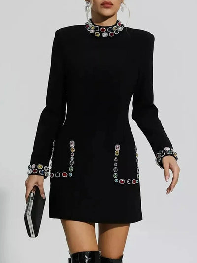 Sophie Diamond Long Sleeve Mini Dress
