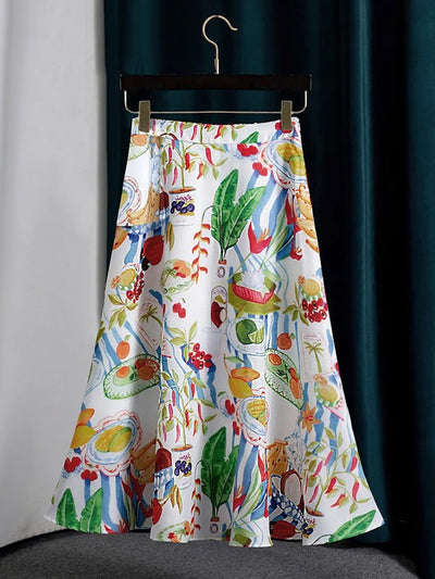 Talia Tropical Print Maxi Skirt
