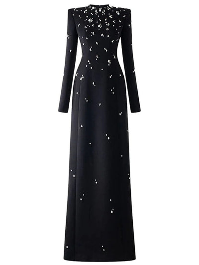 Teagan Rhinestone Diamond Maxi Dress