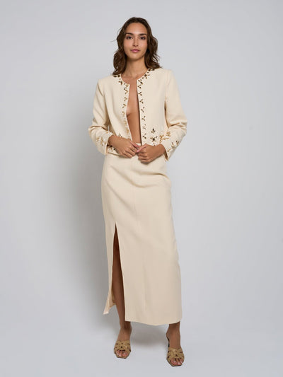 Ulrica Beaded Jacket & Slit Maxi Skirt Set