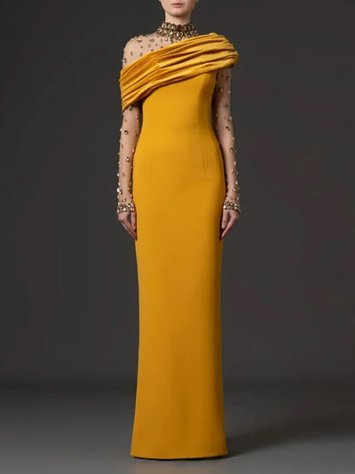 Valencia Jeweled Velvet Gown Dress