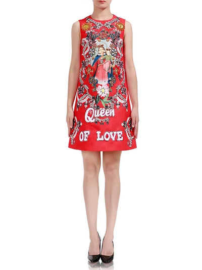 Valentina Embellished Queen Of Love Mini Dress