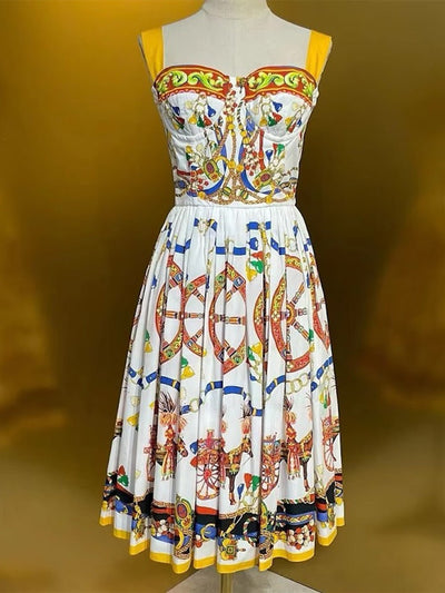 Valentina Equestrian Corset Midi Dress
