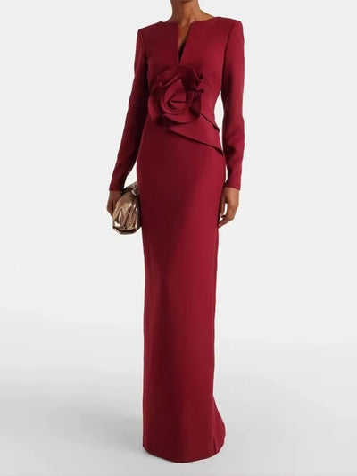 Valentina Rosette Column Maxi Dress