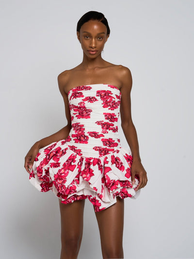 Valery Strapless Floral Mini Dress