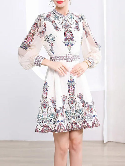 Violet Paisley Mini Dress