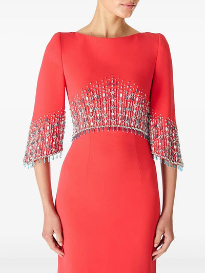 Vivienne Beaded Capelet Maxi Dress