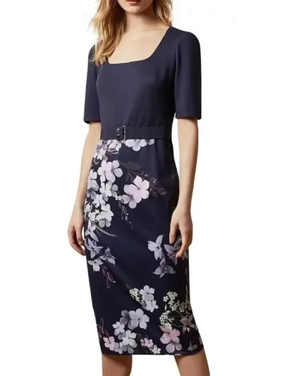 Vivienne Floral Contrast Midi Dress