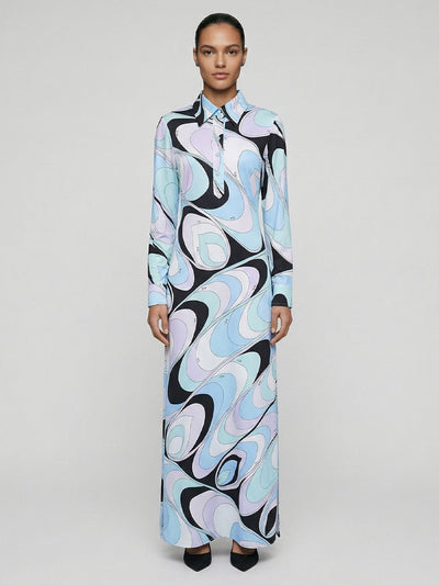Vivienne Sky Swirl Maxi Dress