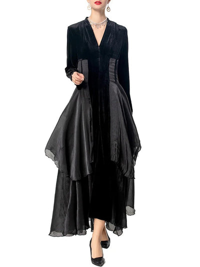 Vivienne Velvet Tiered Maxi Dress