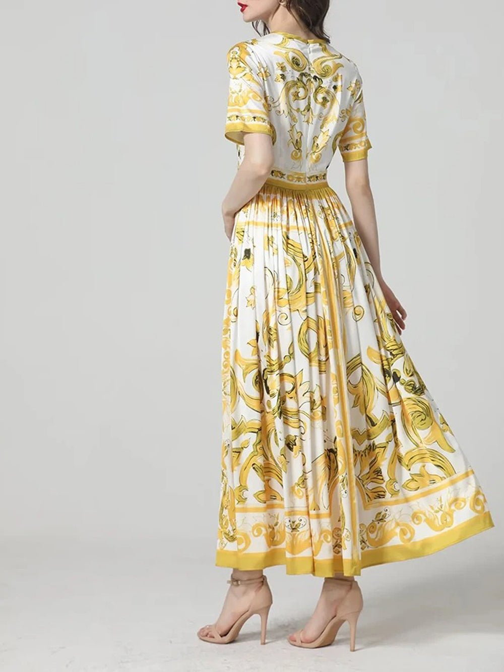 swinging floral maxi dress Blue Zone Planet | Pam's Bohemian High Waist Floral Maxi Swing Dress