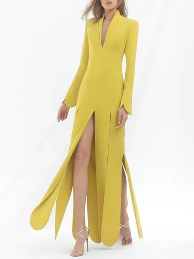 Zara Tailored Petal Hem Gown