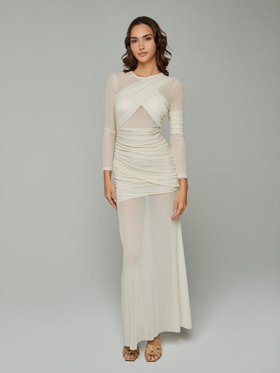 Zia Criss-Cross Mesh Maxi Dress