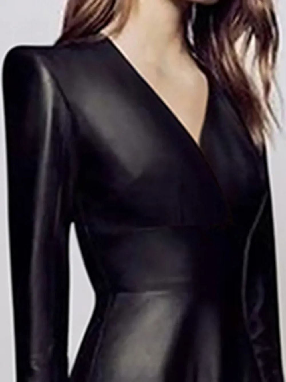 alexis faux leather dress Alexis Faux Leather Mini Dress, Black / XXL