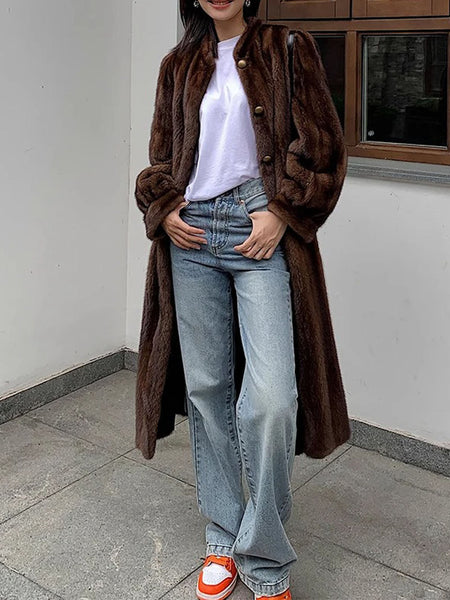 新品 24AW Mink Fake fur Coat Black Naomi Mink Fur Coat - 100% Real 
