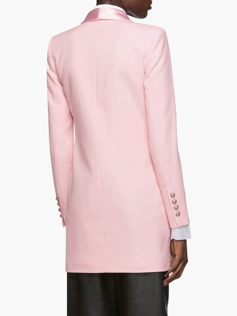 pink double breasted blazer dress PINK ROSA TAFFETA FEATHER BLAZER DRESS | CULT MIA