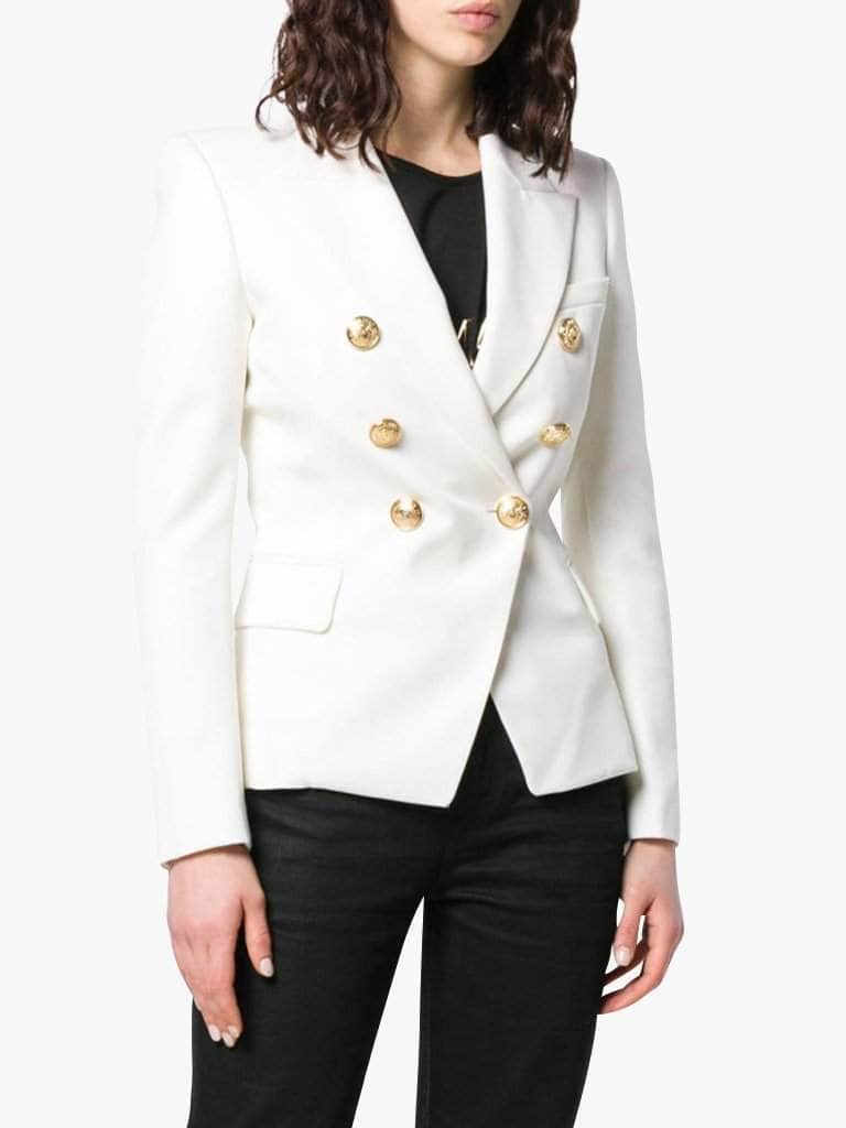 Double-Breasted White Blazer | Glory Connection