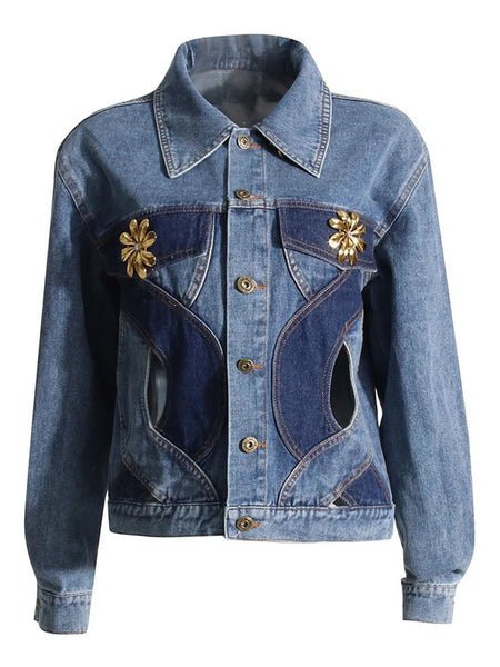 Eleanor Hollow Out Denim Jacket - Glory Connection