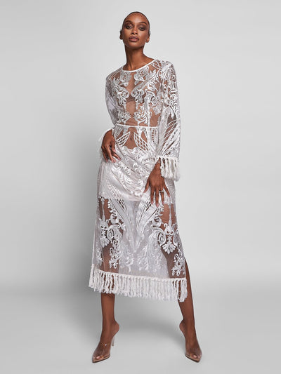Elektra Boho Lace Midi Dress