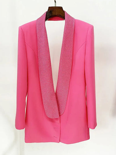 Elena Backless Rhinestone Diamond Blazer