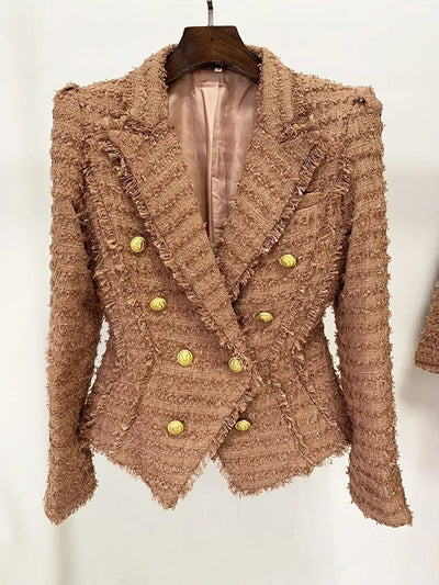 Faye Classic Lion Button Tassel Blazer