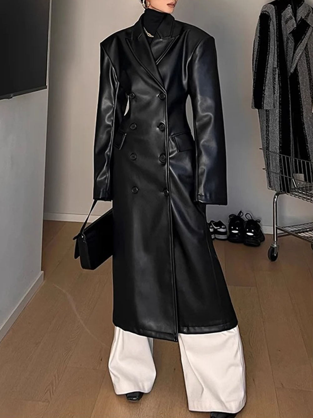 Josie Faux Leather Trench Coat | Glory Connection