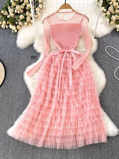 Mila Ruffle Belt Maxi Dress