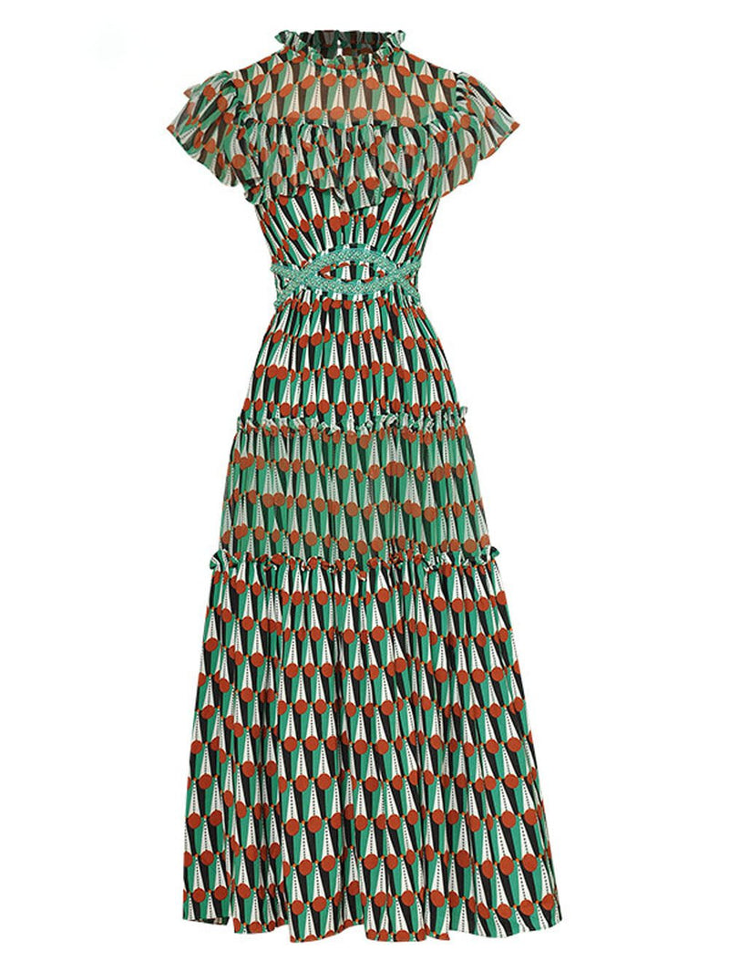 Serra Midi Dress, Green / XL