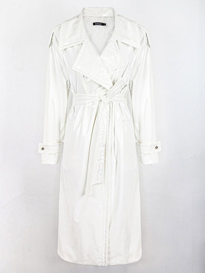 Trevor Leather Trench Coat