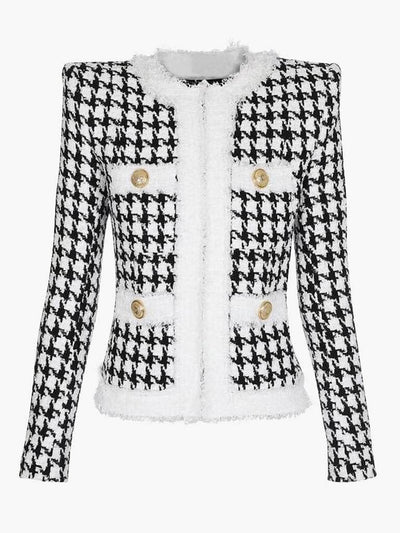 Yulia B&W Houndstooth Jacket